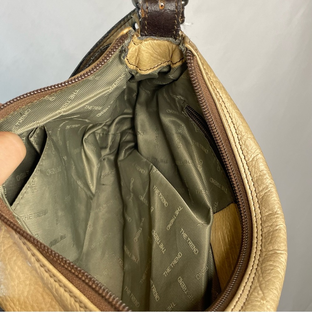 y2k THE TREND leather shoulder bag Italian made purse buckle detail baguette - Picture 10 of 16